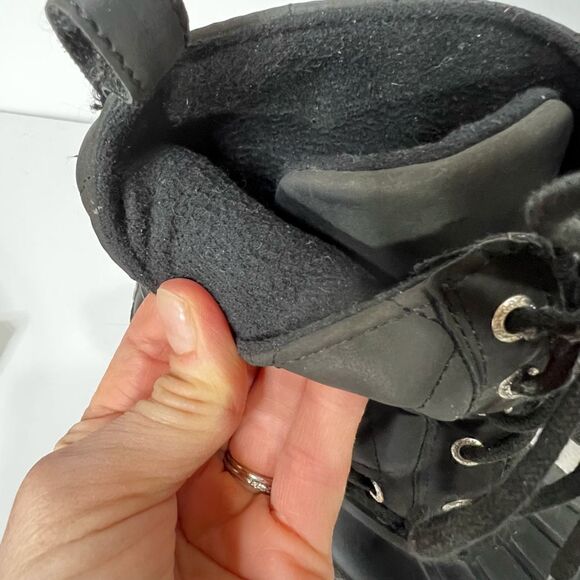 Sperry Black Quilted Rubber Boots Lace Up Waterproof - Picture 9 of 10